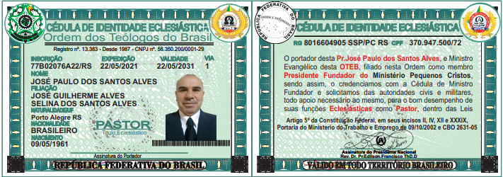 Credencial Reverendo